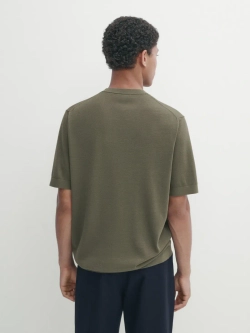 Massimo Dutti Трикотажная футболка с коротким рукавом - Studio, хаки