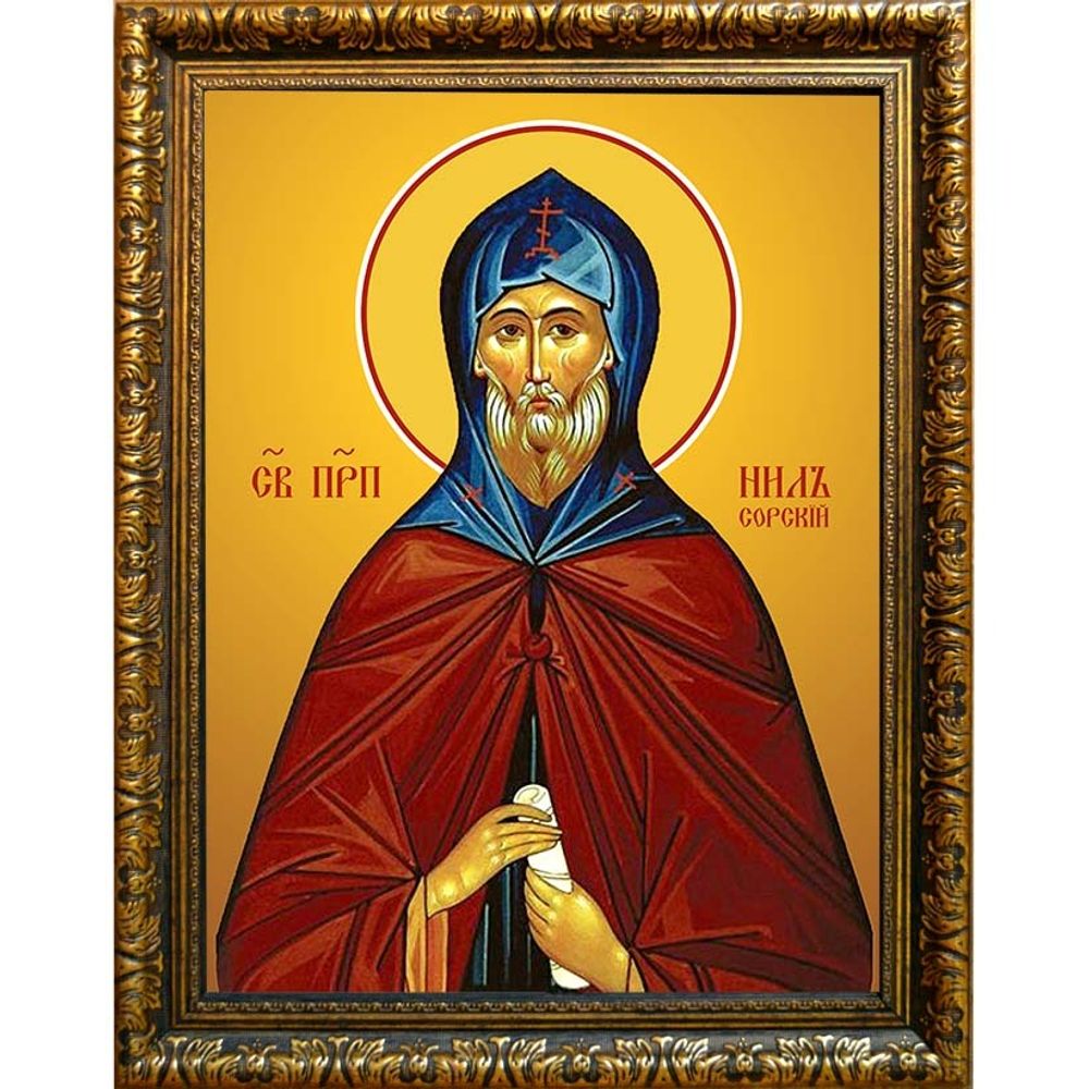 Нил Сорский преподобный. Икона на холсте.