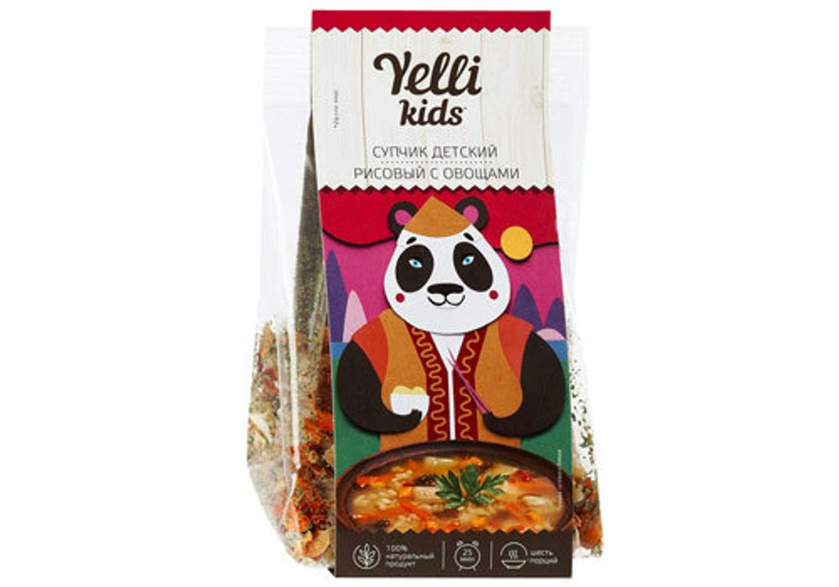 Детский супчик рисовый с овощами Yelli kids, 80г