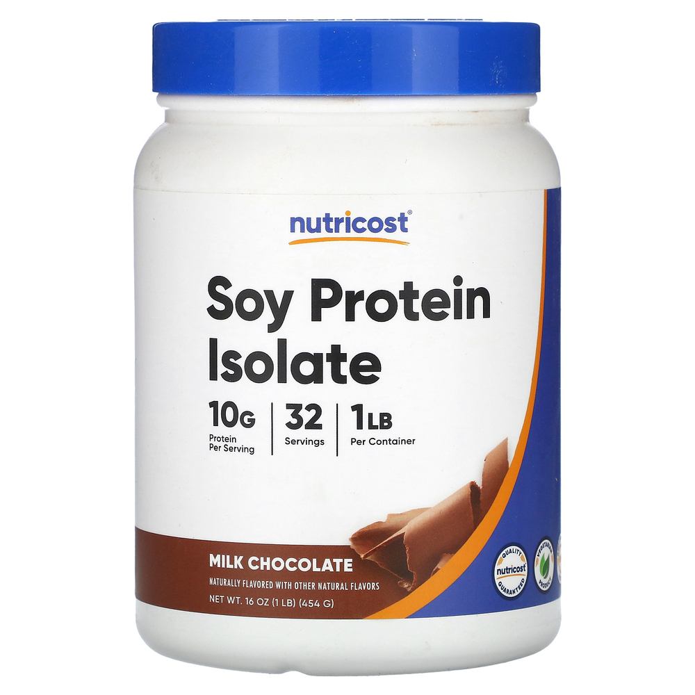 Nutricost, изолят соевого протеина, со вкусом молочного шоколада, 454 г (1 фунт)