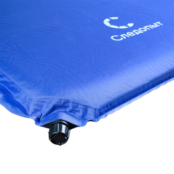 Коврик самонадувающийся с подушкой СЛЕДОПЫТ, 188x65x5 cм, стандарт, синий