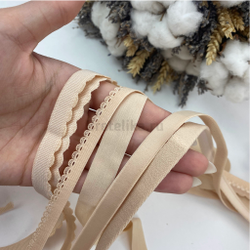 Отделочная резинка ажурная бежевая 10 мм, цв. 126
