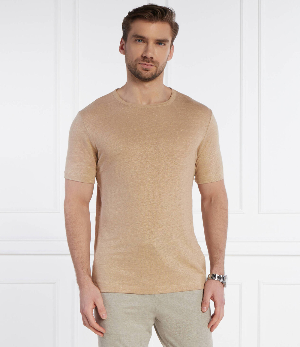 Льняная футболка Tiburt 456 BOSS BLACK - бежевый(50511612)