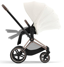 Коляска Cybex Priam IV Rosegold complete и автокресло Cloud G i-Size Fog Grey 3 в 1 Off White