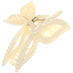 Заколка-краб для волос «Мон Пион», бабочка, цвет белый, 10см (Блистер)