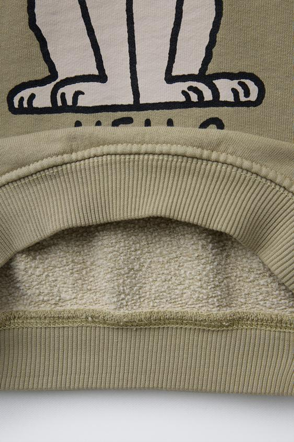 ZARA ТОЛСТОВКА С ПРИНТОМ, СВЕТЛО-БЕЖЕВЫЙ