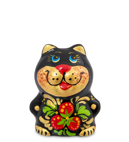 ГЛ- 977 Фигурка «Кот» хохлома (Гжельский фарфор)