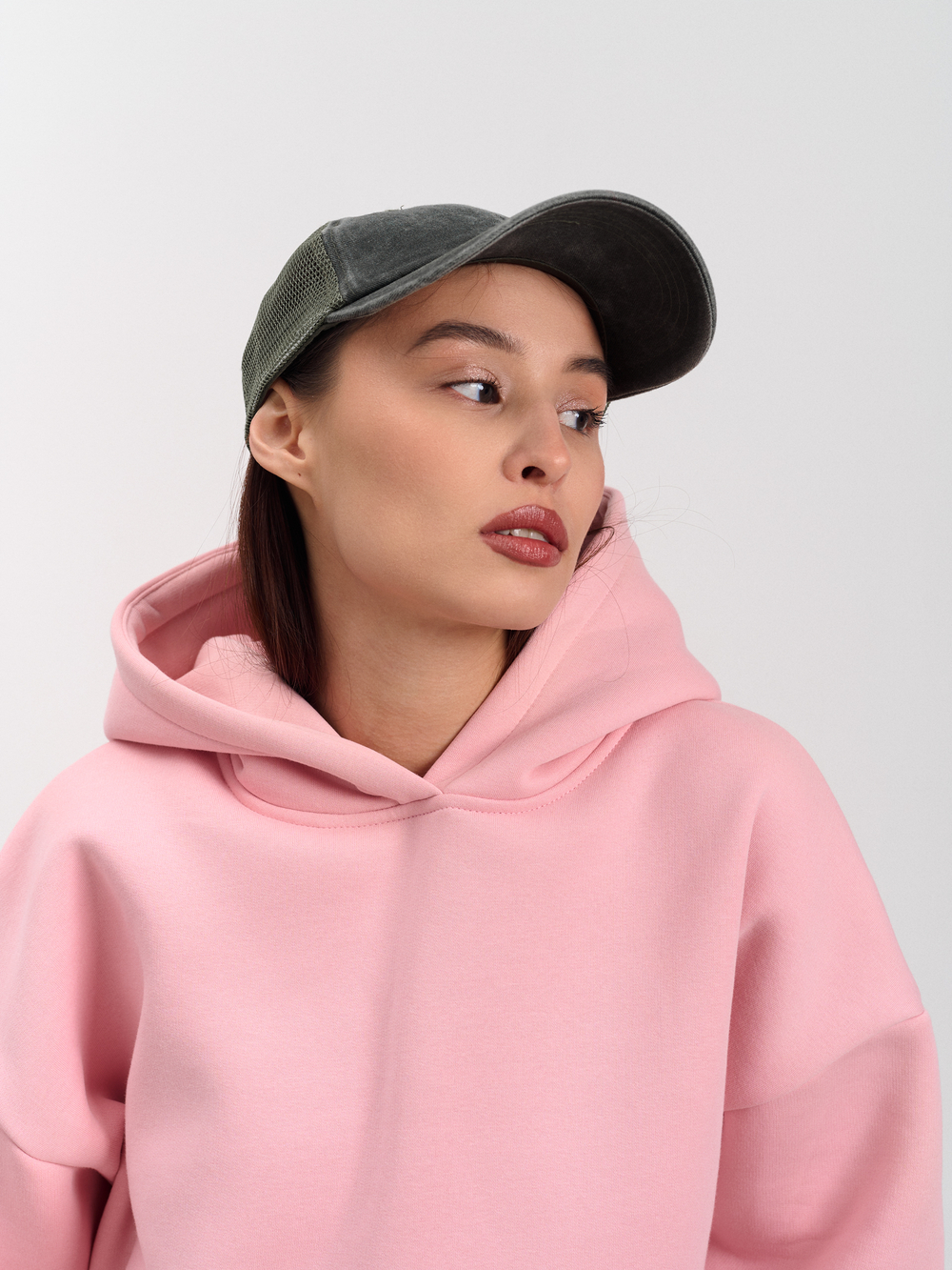 Толстовка женская с капюшоном "Вasic" розовый