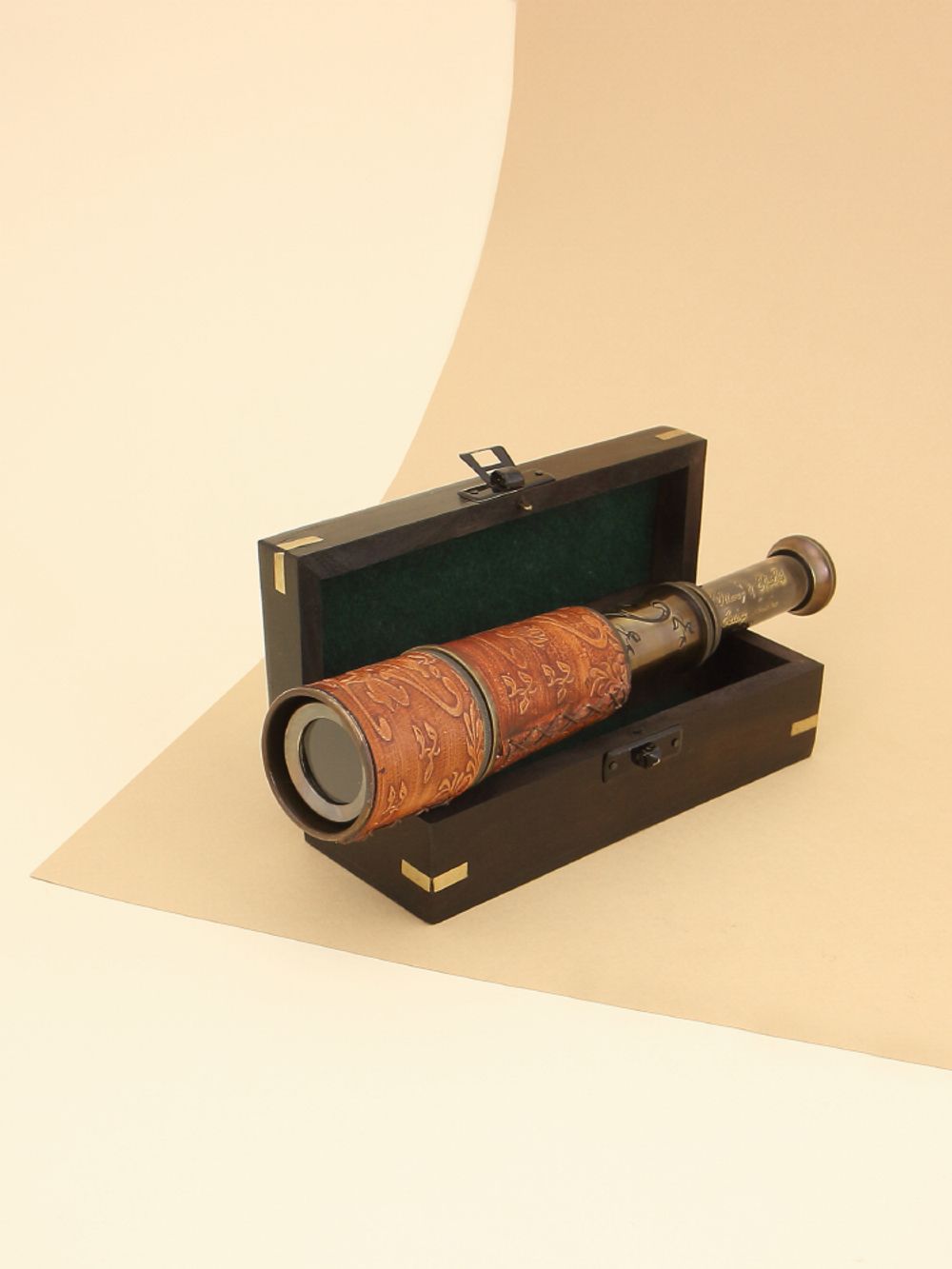 Nautical Подзорная труба в деревянном футляре