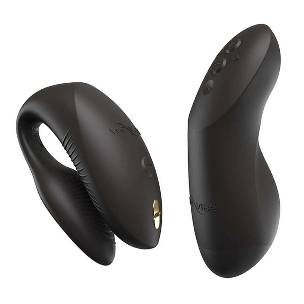 Черный вибратор 8см для пар с пультом ДУ и управлением через приложение We-Vibe Chorus Pro Satin Black SNSP1SG9