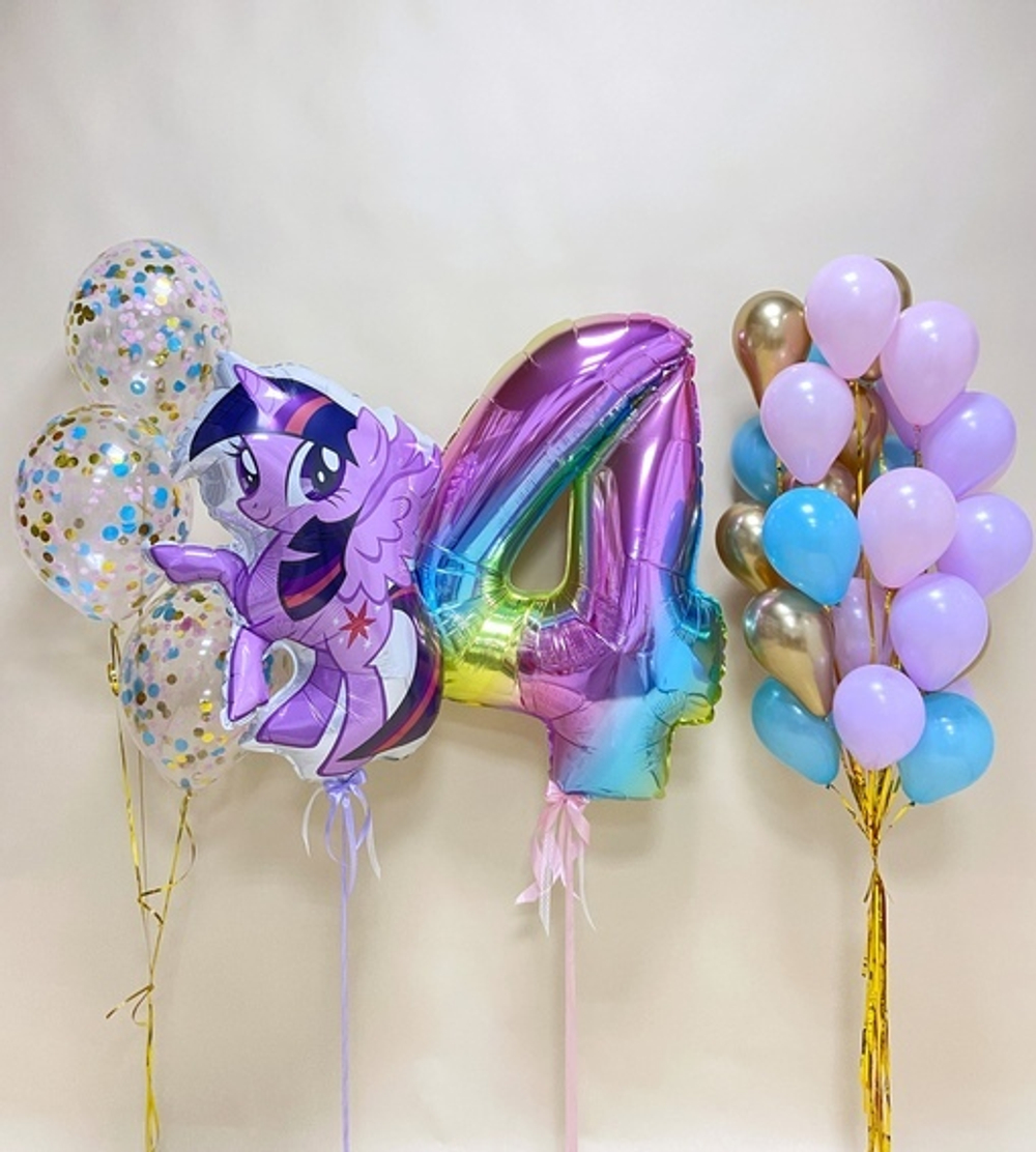 Пони Искорка с цифрой