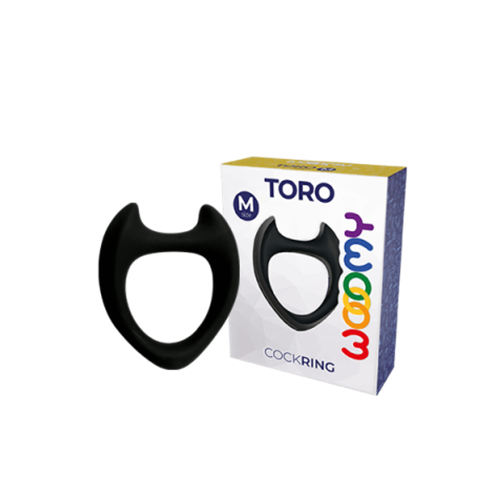 Эрекционное кольцо Toro от Wooomy черное (M)