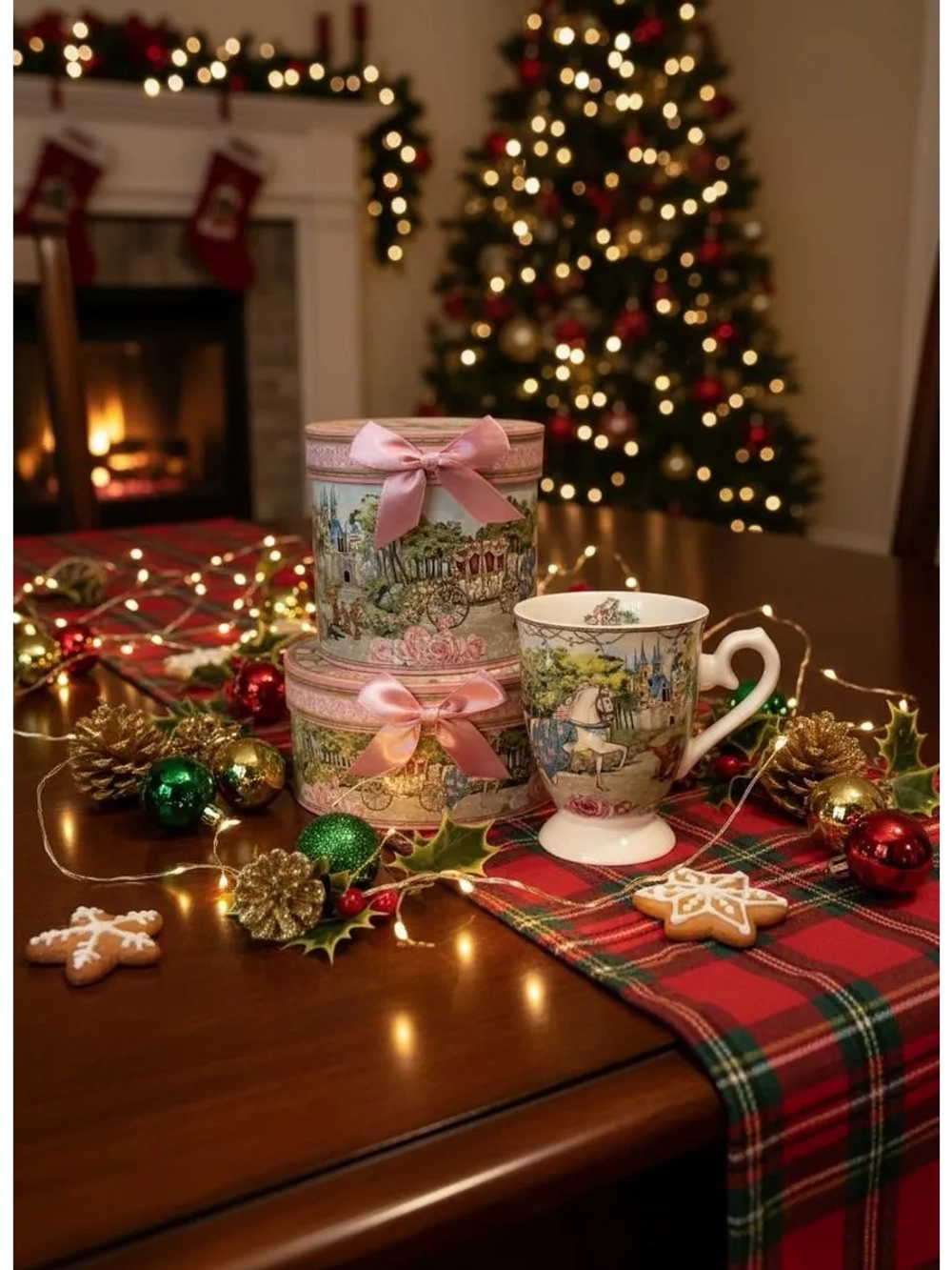 Новогодний подарочный кружка с изображением лошади