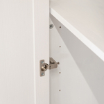 Шкаф для одежды 98х57х193, Харви, распашной двухдверный, с ящиком для вещей, со штангой и полками, в прихожую и спальню с филенкой в викторианском стиле из массива сосны, белый, Dipriz