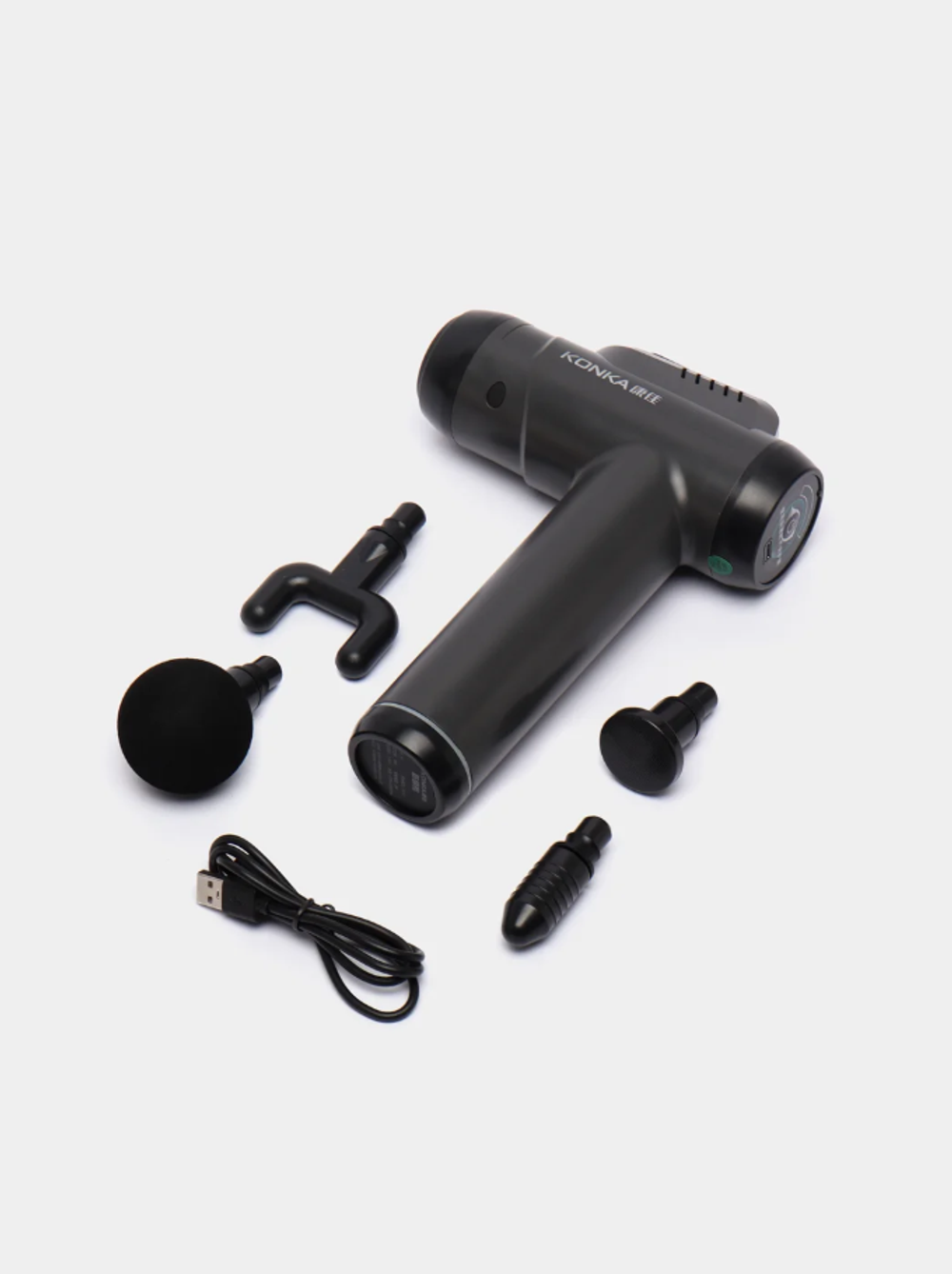 Массажер для тела перкуссионный KONKA 8810 электрический, вибрационный, 8 насадок