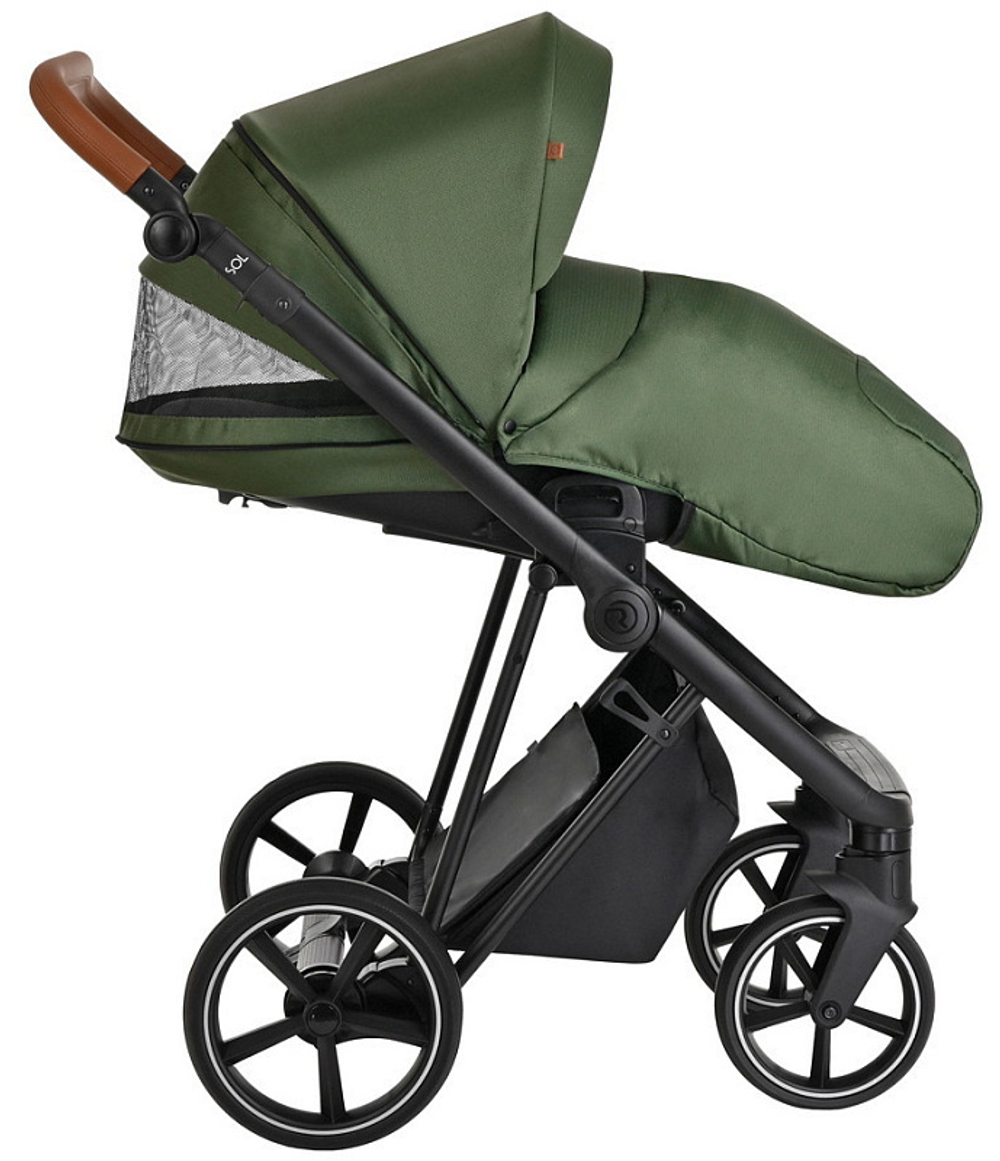 Детская коляска Roan Sol 3 в 1 с автокреслом Avionaut Silver Black RSL/1013 Boho Green