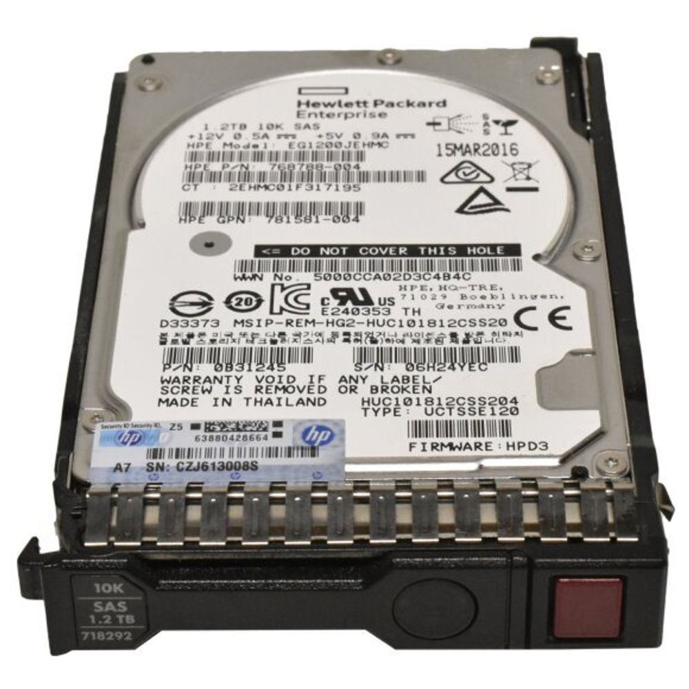Жесткий диск HP 1.2TB 12G 10K SAS 2.5&quot; SFF SC 873012-B21