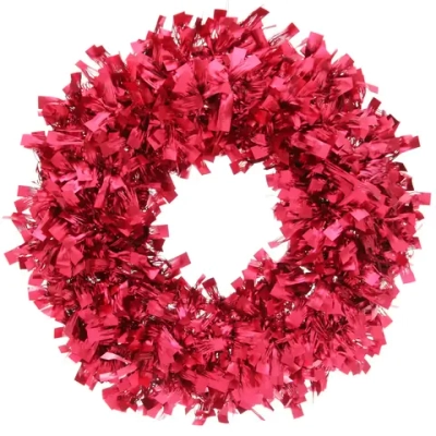 Венок декоративный TINSEL «Изящное сияние» 38 см, Красный