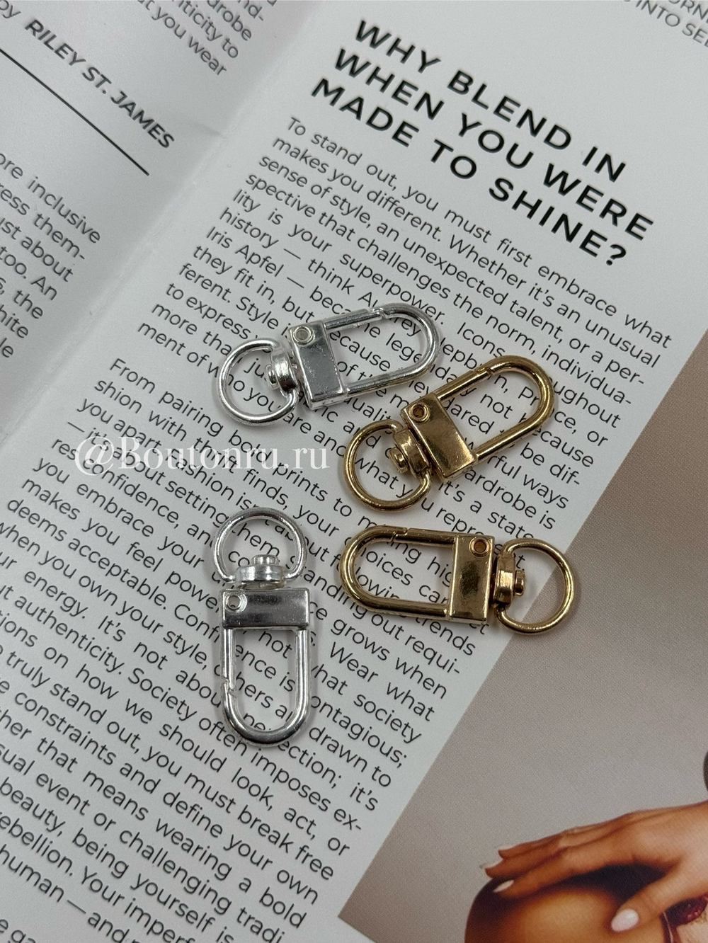 Карабин металл 12 мм под серебро