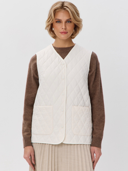 Легкий стеганый жилет с накладными карманами