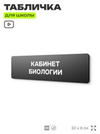 Табличка для школы Кабинет Биологии, школьные таблички на дверь кабинета, 30х8 см, Айдентика Технолоджи