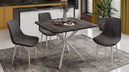 Стол кухонный обеденный раздвижной Ателье темный Лиссабон 100(131)х100х75 см