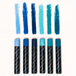 Масляная пастель Малевичъ профессиональная, СИНИЕ ТОНА 6 цветов