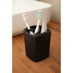 Стаканчик для зубных щеток 9*9*11,9см «VELVET» черный гранит 0,65л