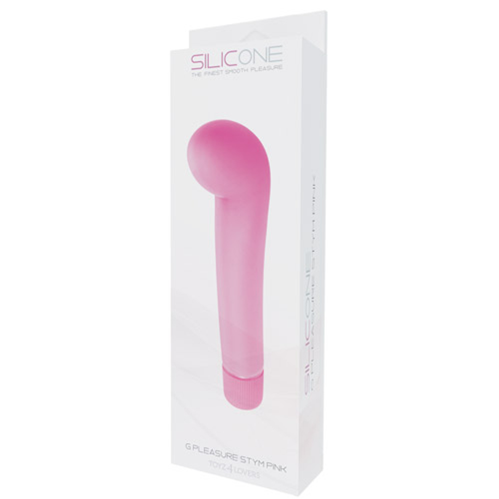 Розовый вибростимулятор для G-точки G-PLEASURE STYM SILICONE - 12,5 см. (Цвет: розовый)
