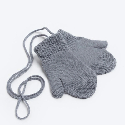 Варежки однослойные "Однотонные", темно-серый, р-р 14 (4-5 лет) 5133460, 1 шт.