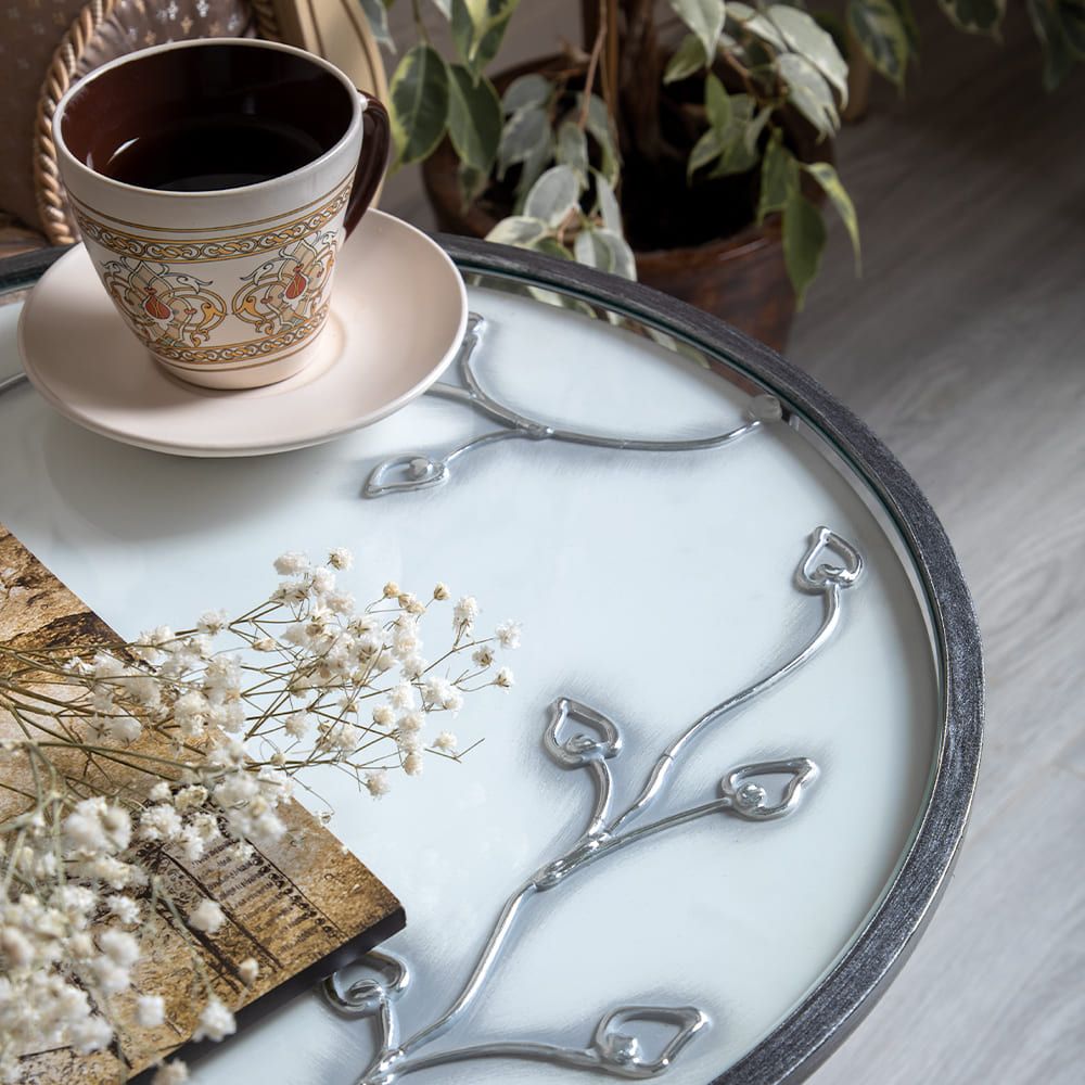 Декоративный столик Орхидея Фиори Айс Античное серебро