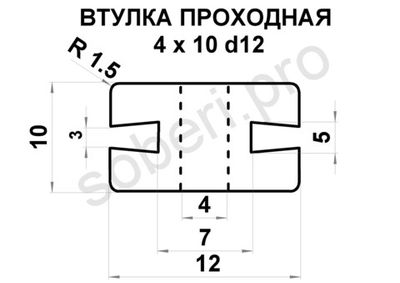 4 х 10 кабельная втулка для провода в металлический и пластиковый корпус, цвет черный или белый