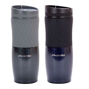 Термокружка 500 мл. Kamille KM 2047 из нержавеющей стали с TPR вставкой