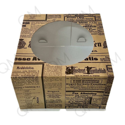 Коробка для торта с окном 300*300*190 мм газета, 10 шт