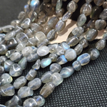Лабрадор (лабрадорит), бусины свободная форма, галтовка, р-р 6-10мммм
