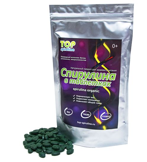 Спирулина органик Топ Спирулина, таблетки, 250г.