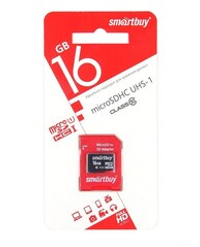 Micro SDHC карта памяти 16ГБ SmartBuy Class 10 UHS-I