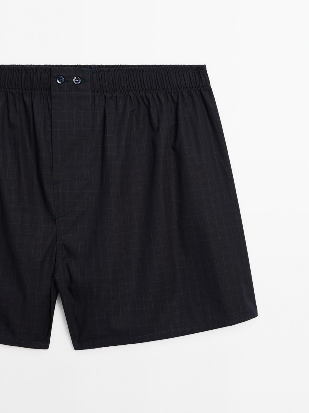 Massimo Dutti Трусы-боксеры в клетку, темно-синий