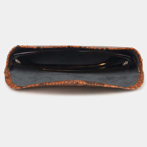 Футляр для очков Vision из кожи питона, цвета коньяк