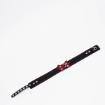 Черный ошейник с красным декором и строчкой