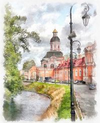 Картина по номерам (15х20) Городской пейзаж (17 цветов)