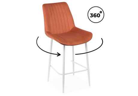 Барный стул Woodville Седа 360 терракотовый (zd 432), белый np, ножки белые