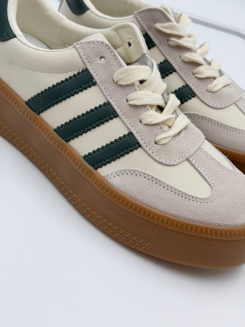 Кроссовки женские натуральная кожа арт. 351-1 цвет "бежевый,зелёный"