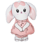 Шар Фольгированный Зайка в платье розовом (Розовый)