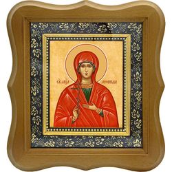 Леонида Сирийская мученица. Икона на холсте. В киоте 10 х 12 см.