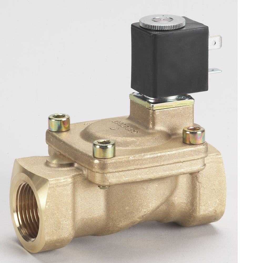 Клапан электромагнитный латунь НЗ нормально-закрытый EV220B ДУ 15 РУ16 G1/2" ВР DANFOSS 032U451431 в комплекте c катушкой AM024C, 24 В, 50/60 Гц