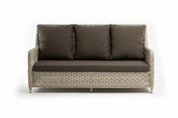 "Гляссе" диван трехместный из искусственного ротанга, цвет бежевый