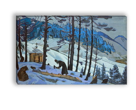 "Святой Сергий строитель", Рерих Николай Константинович, картина (репродукция)