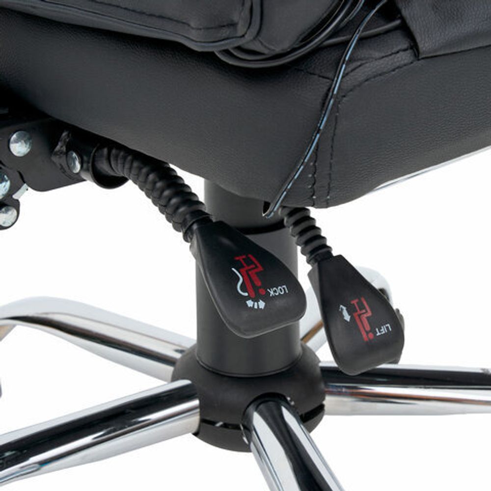 Кресло офисное CROMEX (КРОМЕКС) "Lounge MS-007", подножка, 6 массажных модулей, экокожа, черное, 532960