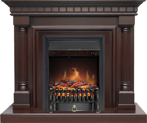 Каминокомплект Dallas - Темный дуб с очагом Fobos FX Black